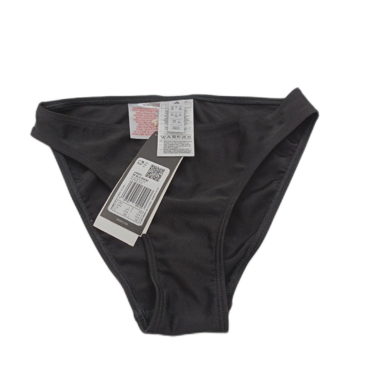 Adidas Bikini Mädchen Badebekleidung 3 Stripes V Back Swimwear Schwarz Weiß Sportlich