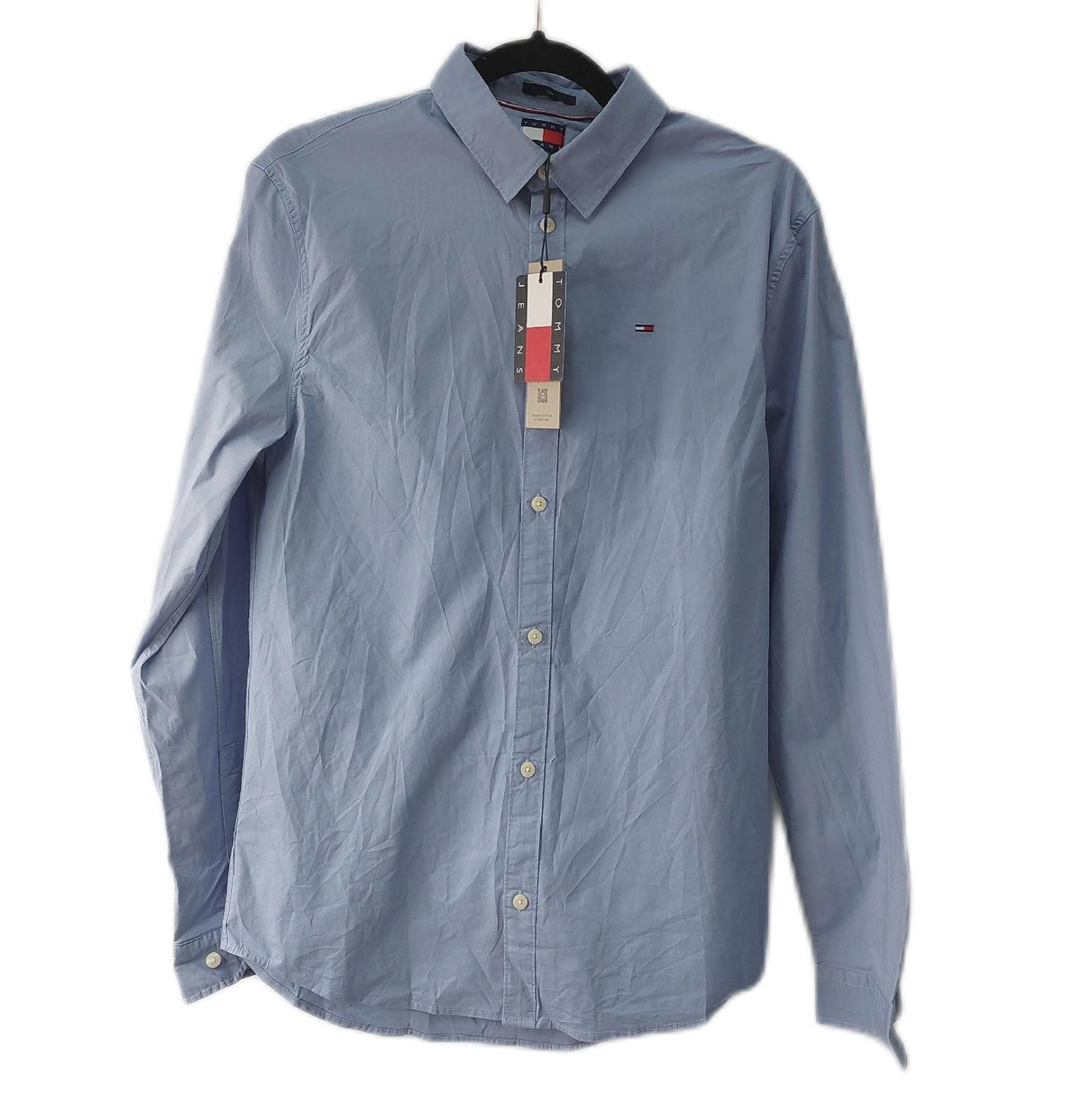 Tommy Jeans Hemd Herrenmode Freizeitmode Lavendel Glanzblau Größe M Stylish Casual Wear