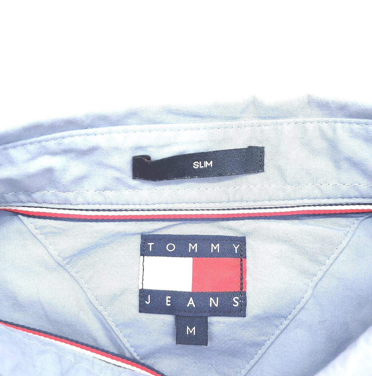 Tommy Jeans Hemd Herrenmode Freizeitmode Lavendel Glanzblau Größe M Stylish Casual Wear