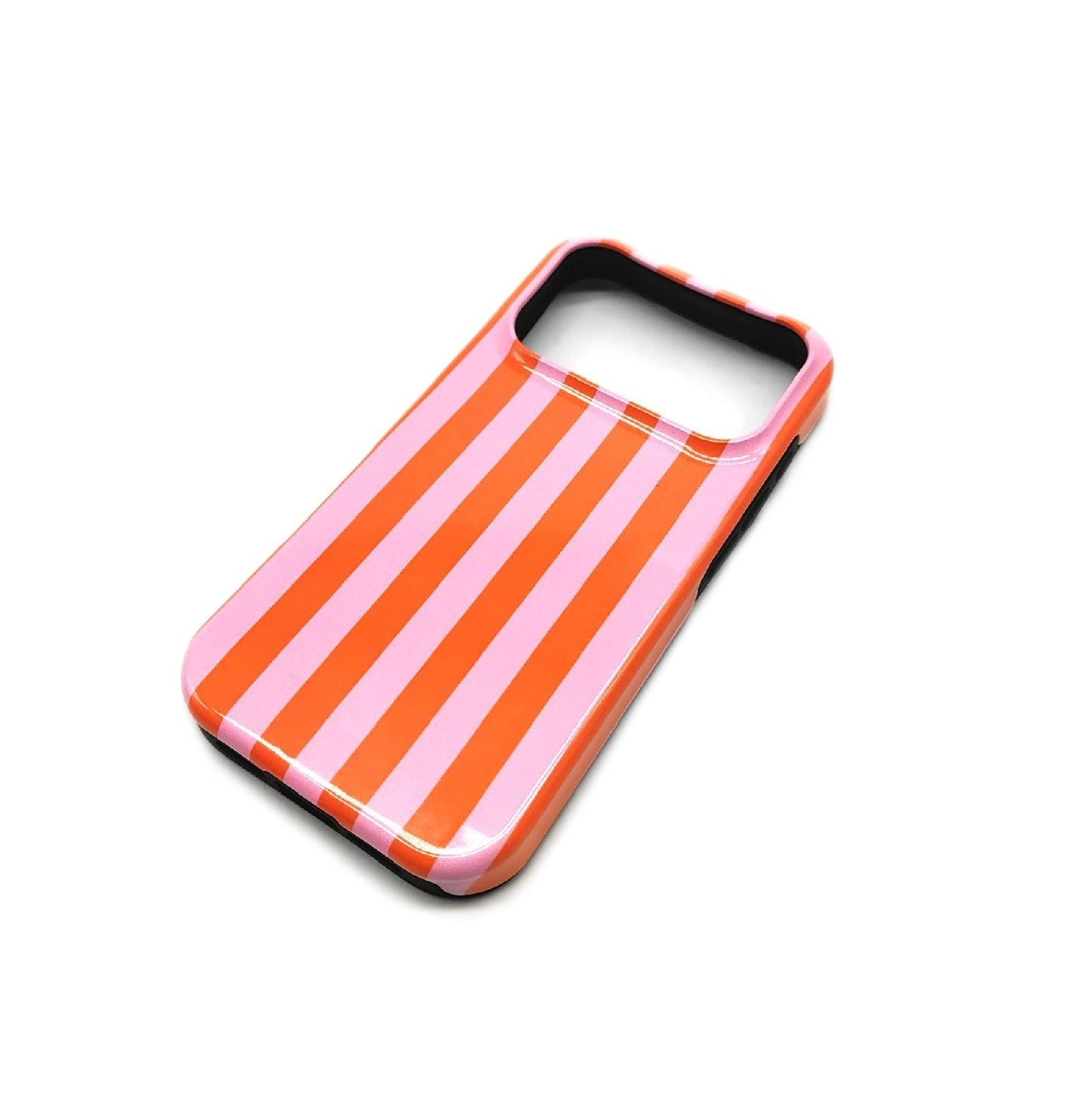 Apple Hülle Handyhülle Zubehör iPhone 17 Pro Orange Pink Gestreift Mädchenhaft