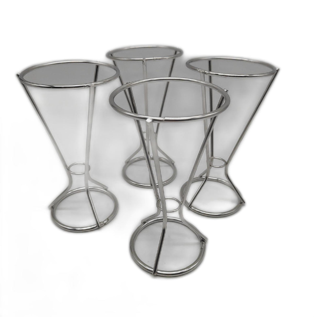 Relaxdays Pommeshalter Küchenzubehör Pommestütenhalter Edelstahl Set Praktisch für Snacks