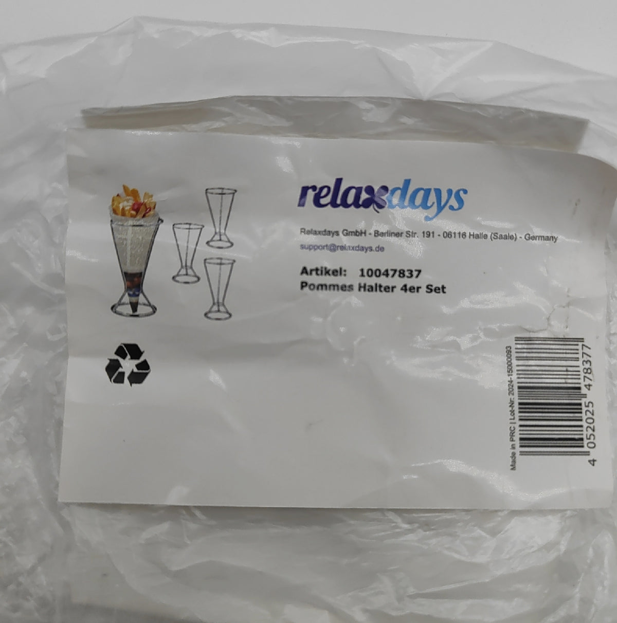Relaxdays Pommeshalter Küchenzubehör Pommestütenhalter Edelstahl Set Praktisch für Snacks
