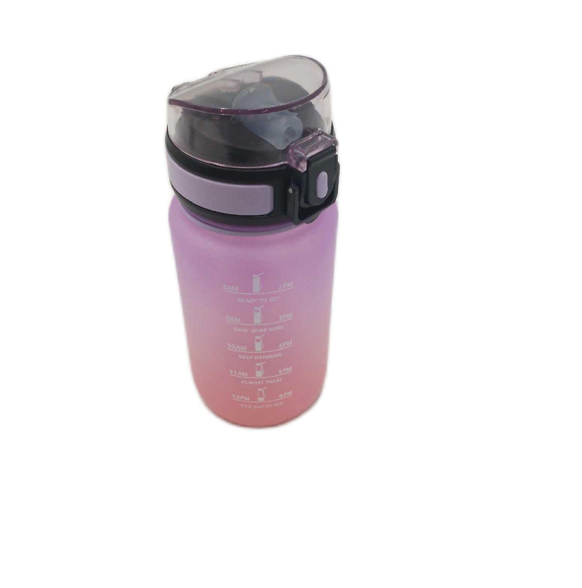 JAPORIA Trinkflasche 500ml Auslaufsicher Strohhalm Zeitmarkierung Sportflasche