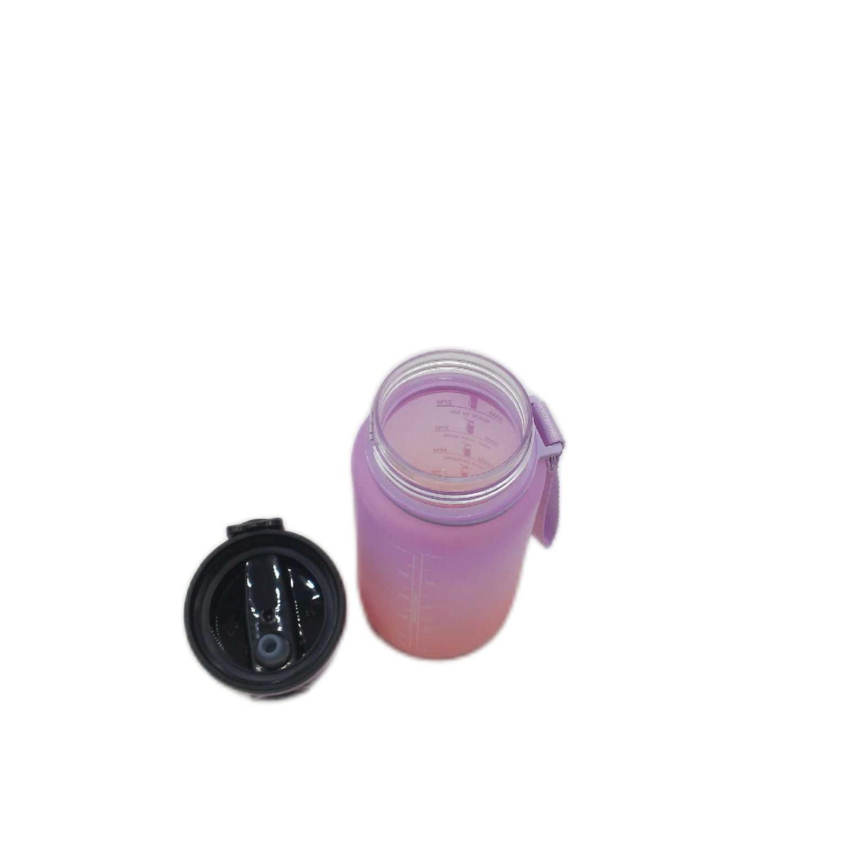 JAPORIA Trinkflasche 500ml Auslaufsicher Strohhalm Zeitmarkierung Sportflasche