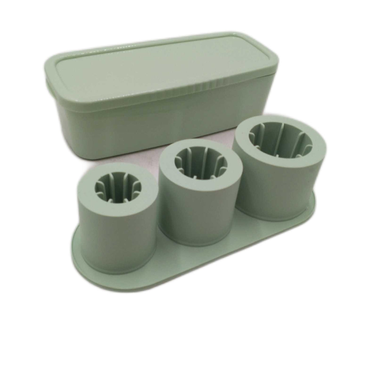 Luckynono Stanley Silikon Eiswuerfelform Set mit Deckel 3 hohl Eiswuerfelform