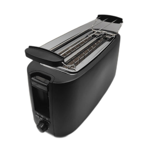 Clatronic n Toaster 4 Scheiben Langschlitztoaster mit Brötchenaufsatz Edelstahlgehäuse