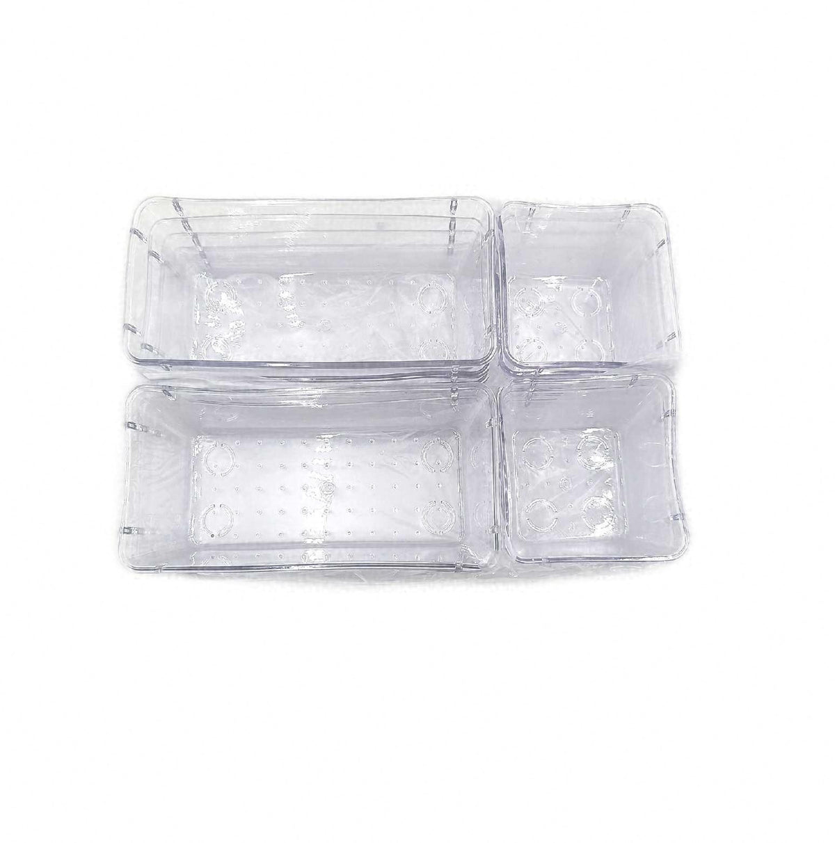 Vtopmart 25er Set Schubladen Organizer 4 Größen für Makeup Bad und Büro Ordnungssystem