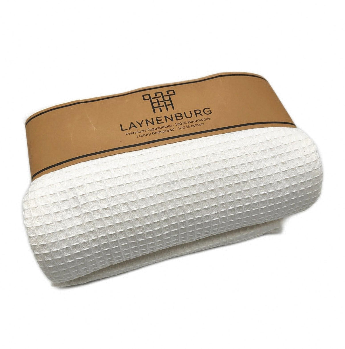 LAYNENBURG NBURG Premium Tagesdecke 220 x 240 cm XXL Waffelpique 100 Prozent Baumwolle
