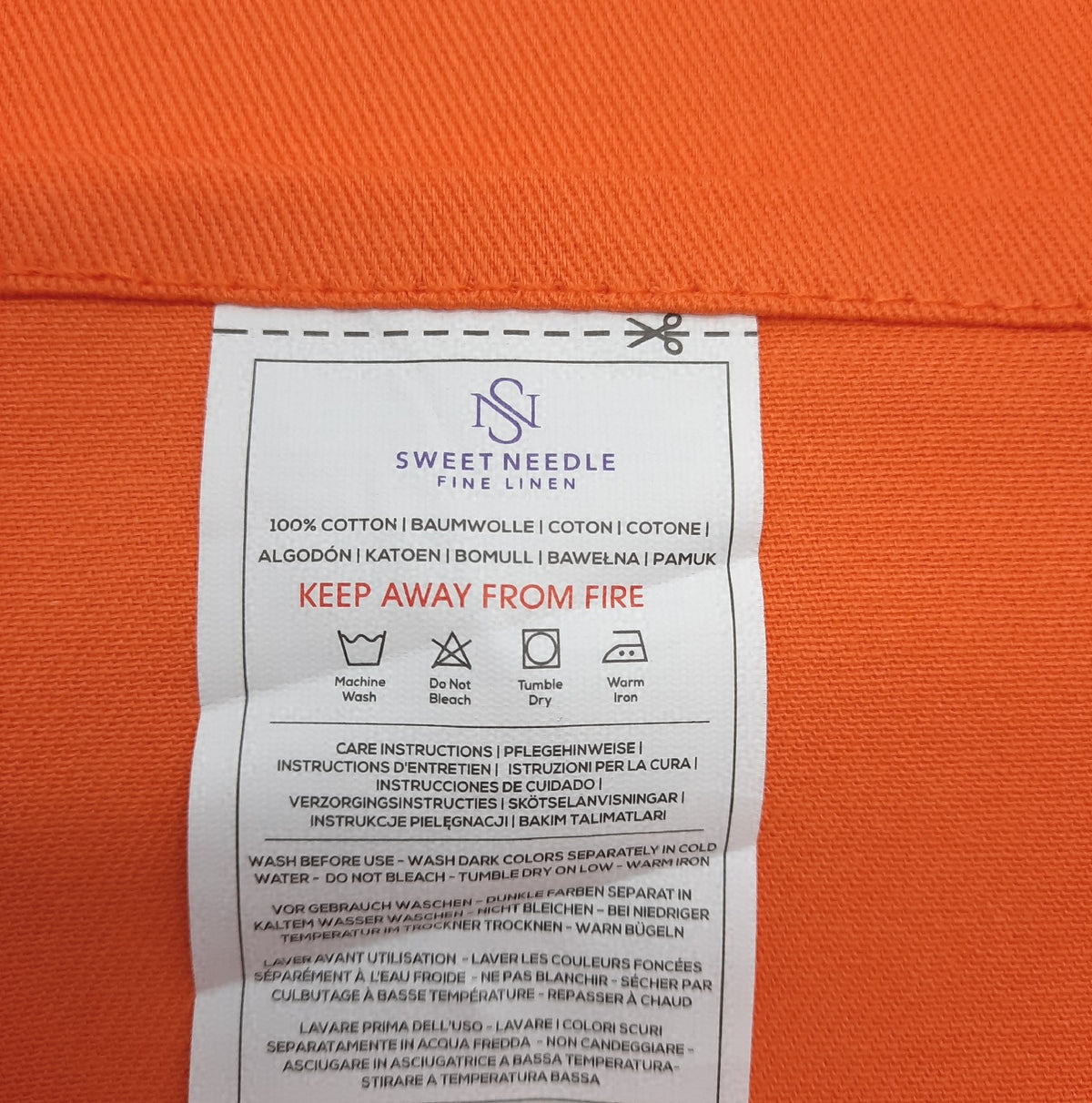 Sweet Needle Servietten 100 Prozent Baumwolle Ubergross 45 x 45 cm Orange schwerer Stoff