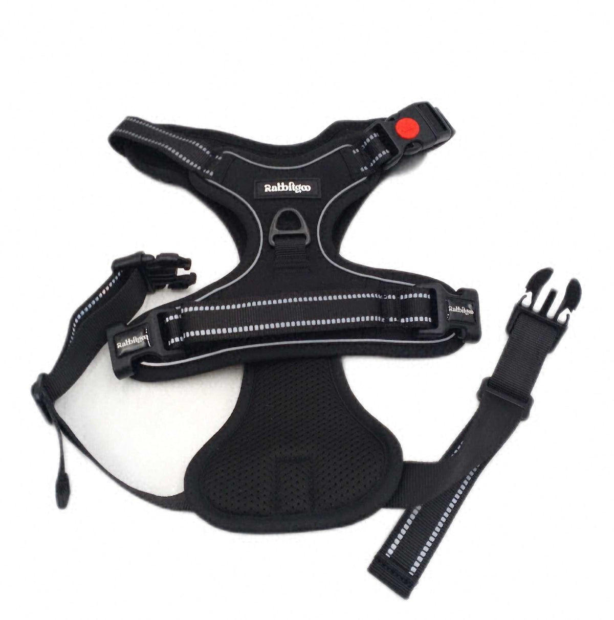 rabbitgoo Hundegeschirr Grosse Hunde Leichtes Anlegen L Schwarz Harnesses robust bequem verstellbar
