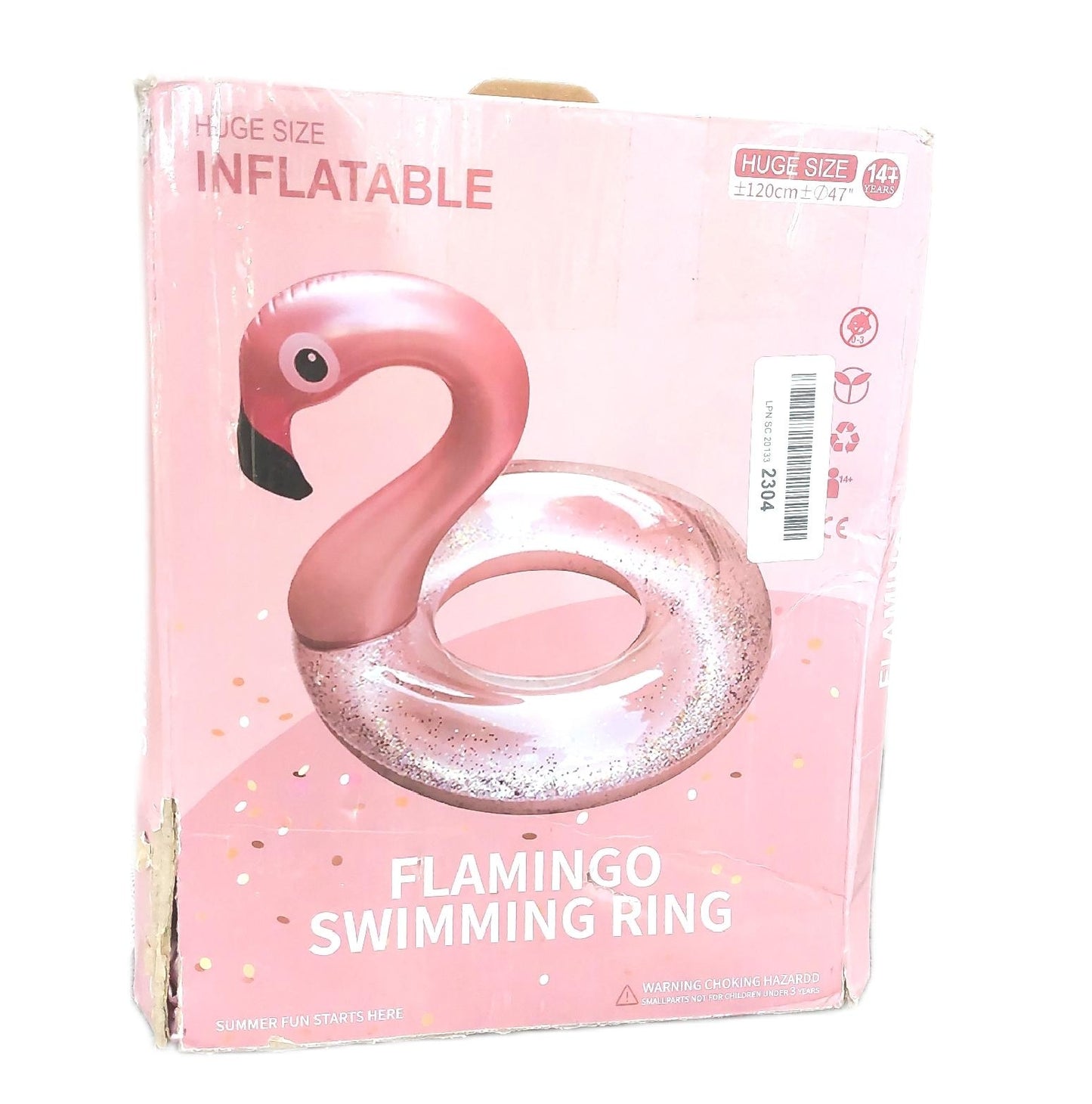 GOHHME Schwimmring Flamingo Schwimmzubehör Aufblasbar Glitzer Rosa Schwimmen Spaß