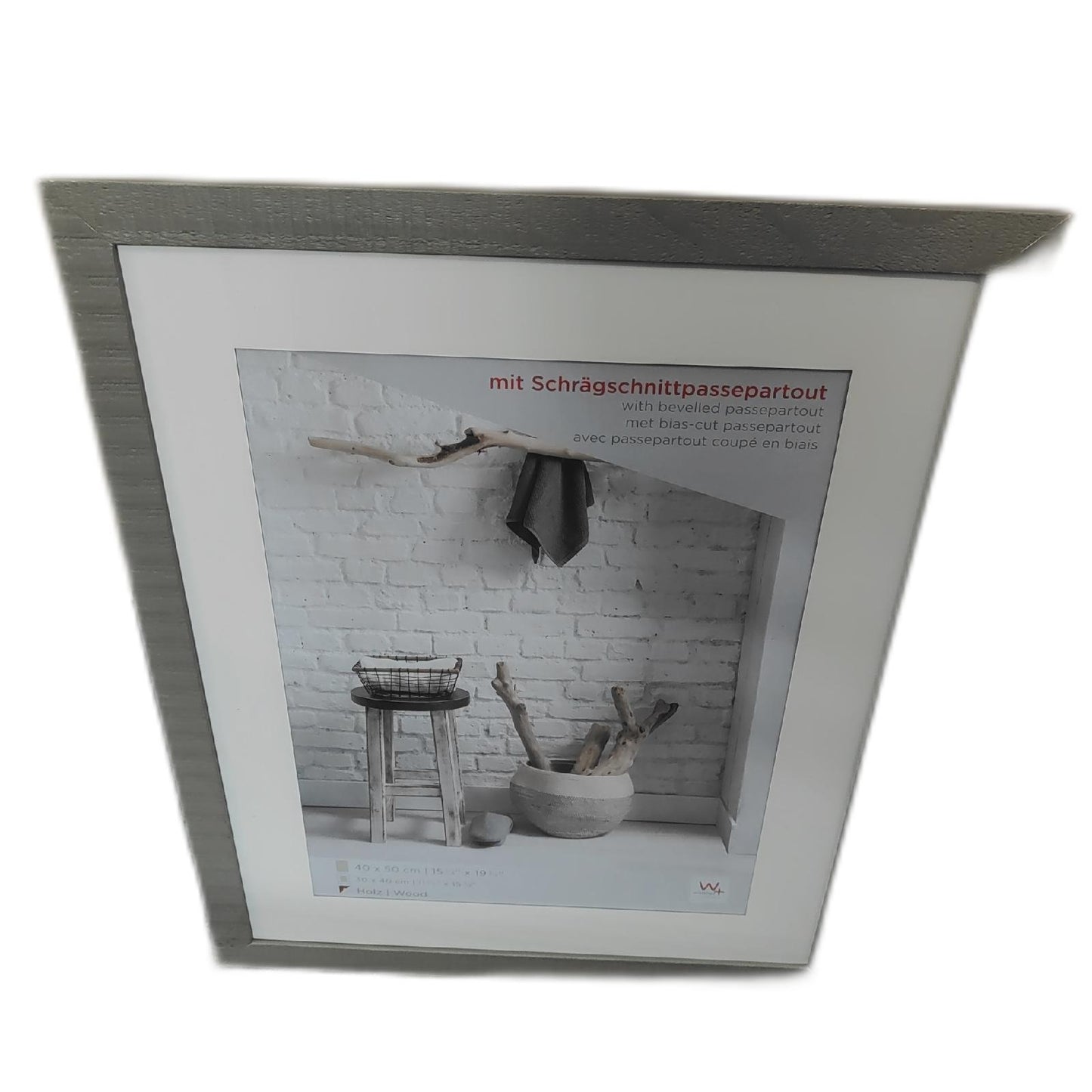 walther design Bilderrahmen beige 40 x 50 cm Passepartout Home Holzrahmen HO050C