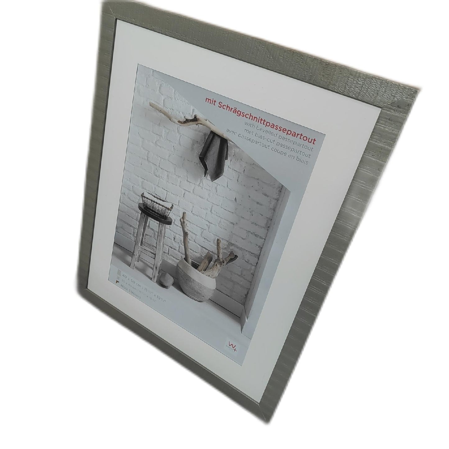 walther design Bilderrahmen beige 40 x 50 cm Passepartout Home Holzrahmen HO050C