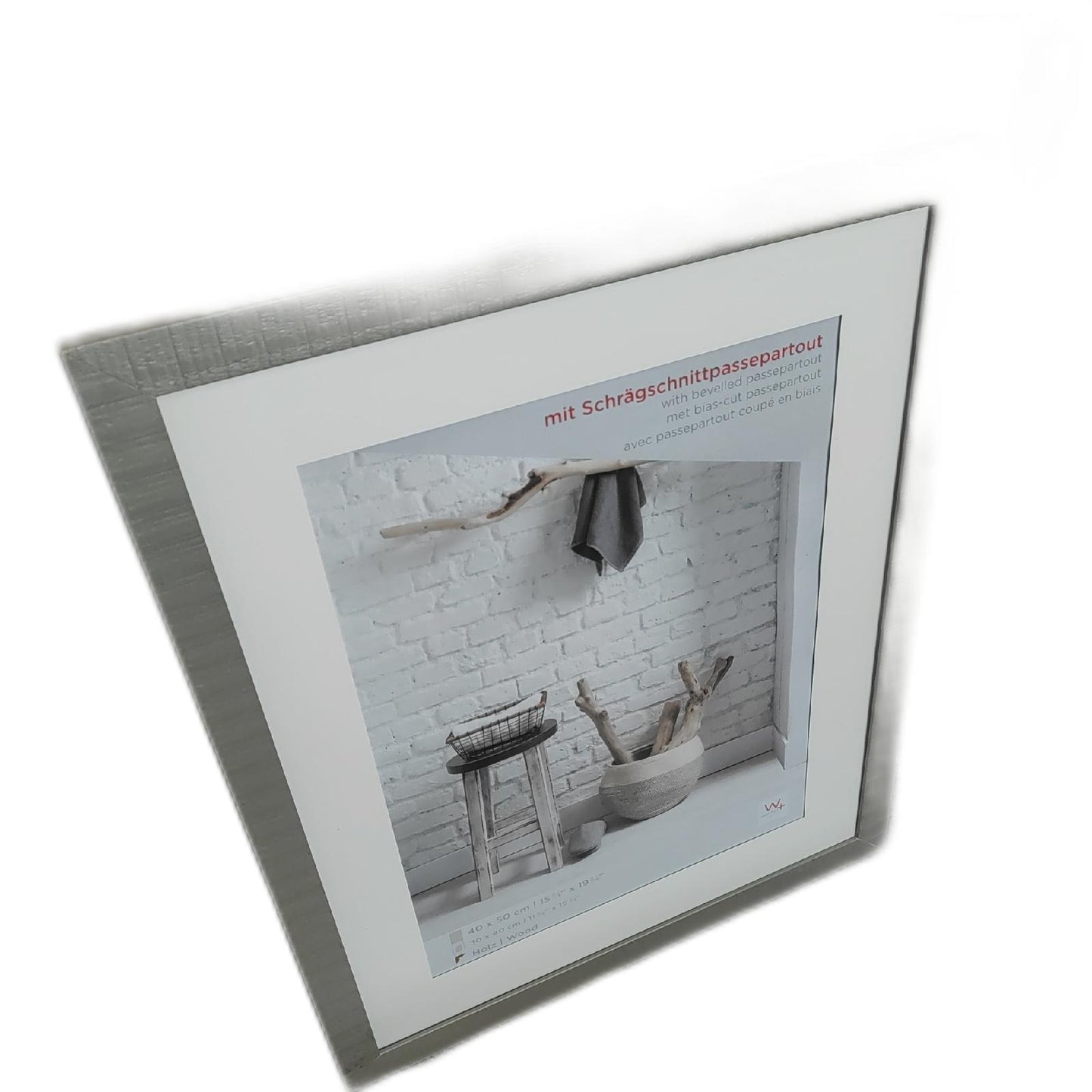 walther design Bilderrahmen beige 40 x 50 cm Passepartout Home Holzrahmen HO050C
