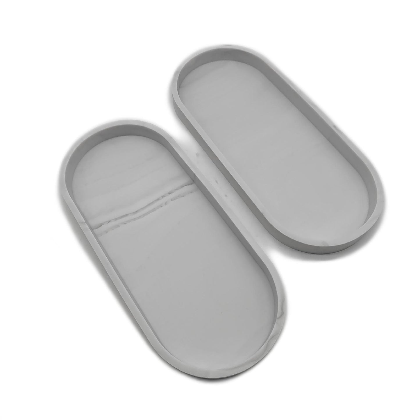 Badezimmer Tablett Silikon Haushaltswaren Marmor Muster Oval Set Elegant für Schmuck