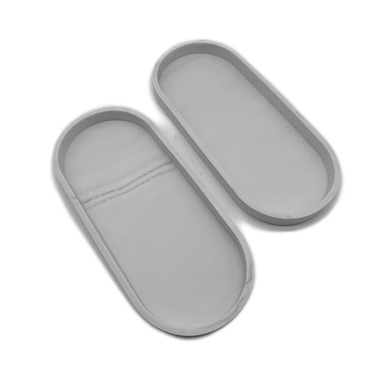 Badezimmer Tablett Silikon Haushaltswaren Marmor Muster Oval Set Elegant für Schmuck