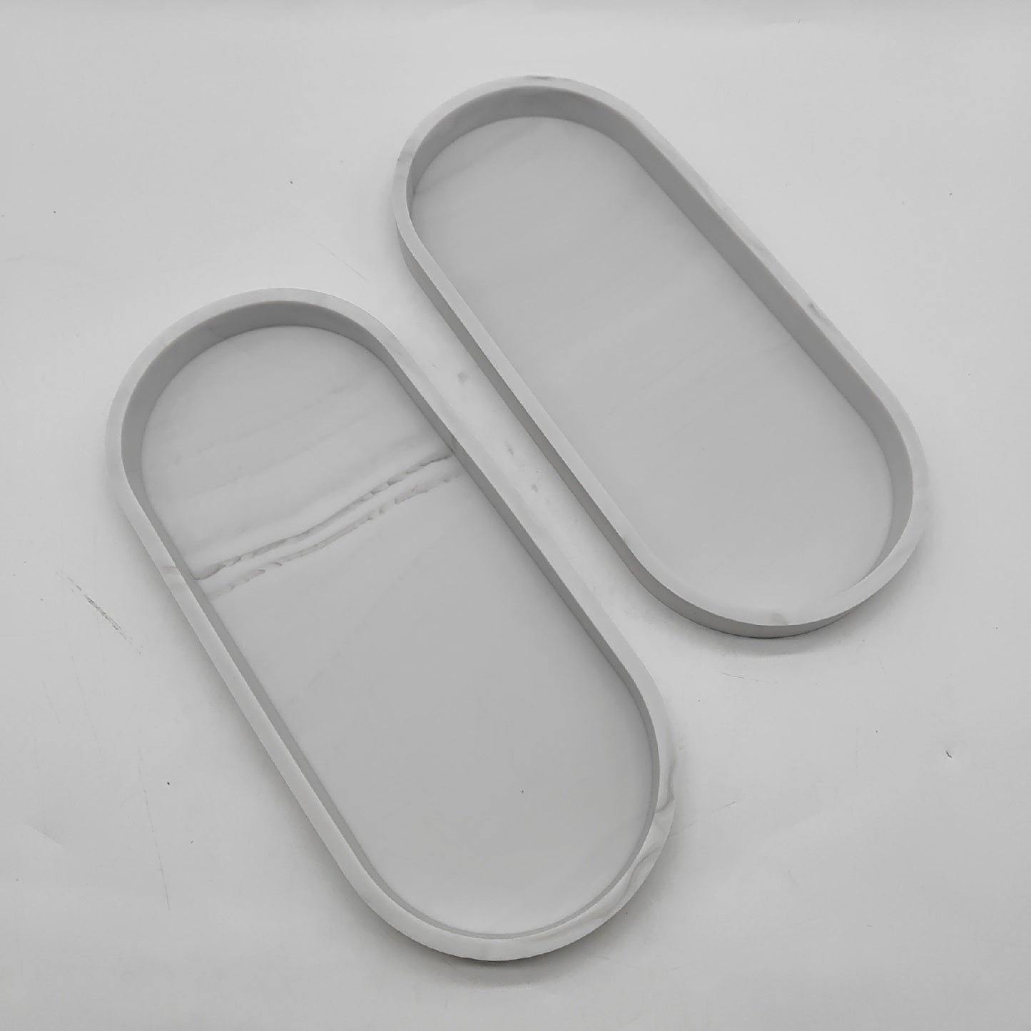 Badezimmer Tablett Silikon Haushaltswaren Marmor Muster Oval Set Elegant für Schmuck
