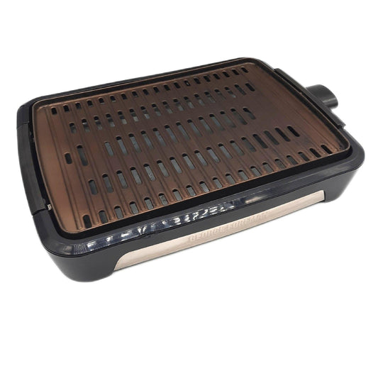 George Foreman Grill [Smokeless - 80% weniger Rauch] Tischgrill raucharmer Indoor BBQ  spülmaschinenfesten Grillrost  Fettauffangschale  vertikale Verstaumöglichkeit  Temperatureinstellung 25850-56