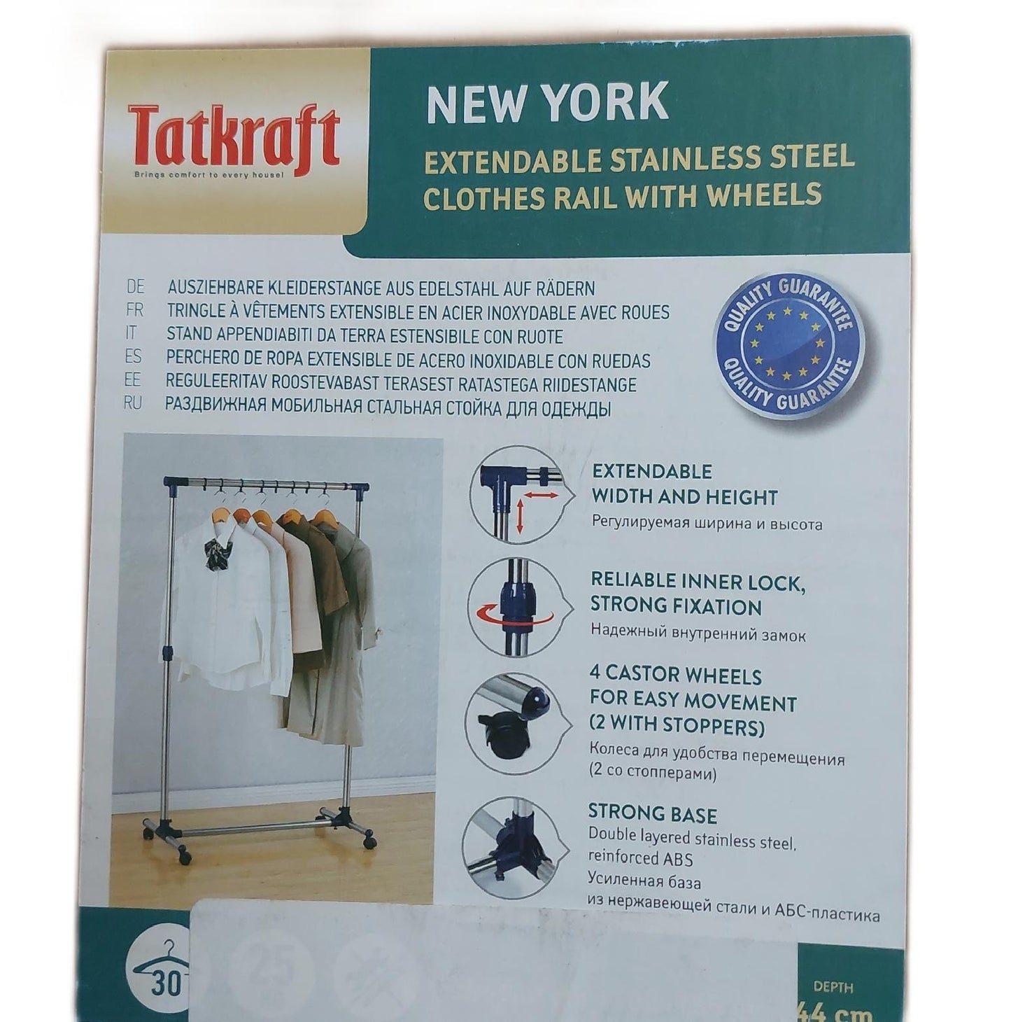 Tatkraft Kleiderständer Garderobe New York Stabilität Edelstahl hochwertig robust langlebig