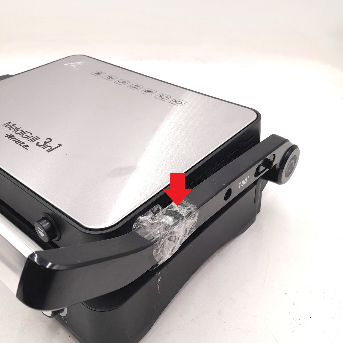 Ariete 1934 MetalGrill 3in1  Elektrogrill für gemischtes Grillen  2000 W  3 Kochmodi  Antihaft-Platten  Silber/Schwarz
