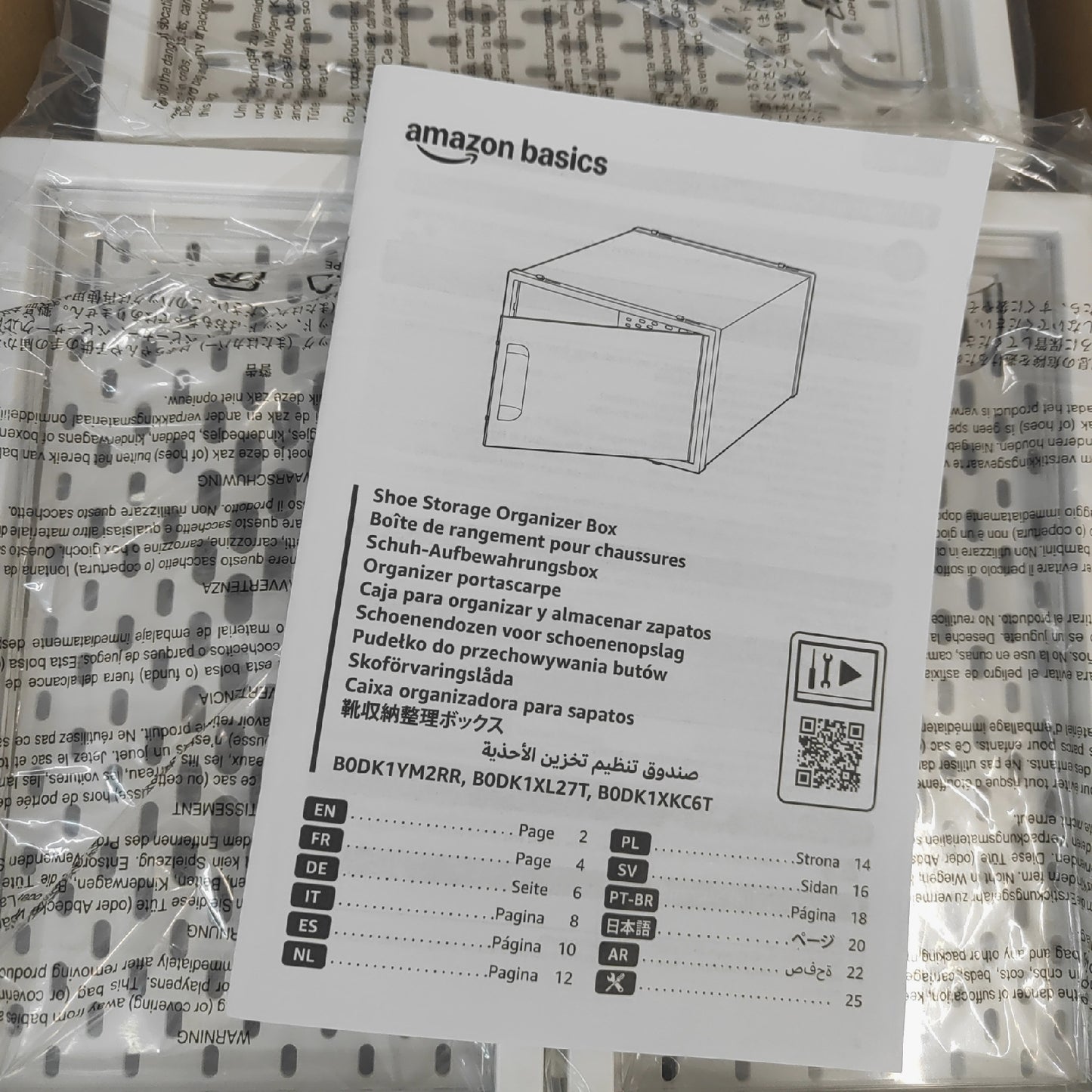 Amazon Basics Schuhaufbewahrungsbox Schuhorganisation Aufbewahrungssystem Home 12 Stück stapelbar faltbar klein