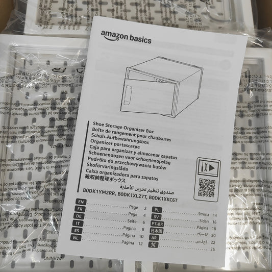 Amazon Basics Schuhaufbewahrungsbox Schuhorganisation Aufbewahrungssystem Home 12 Stück stapelbar faltbar klein