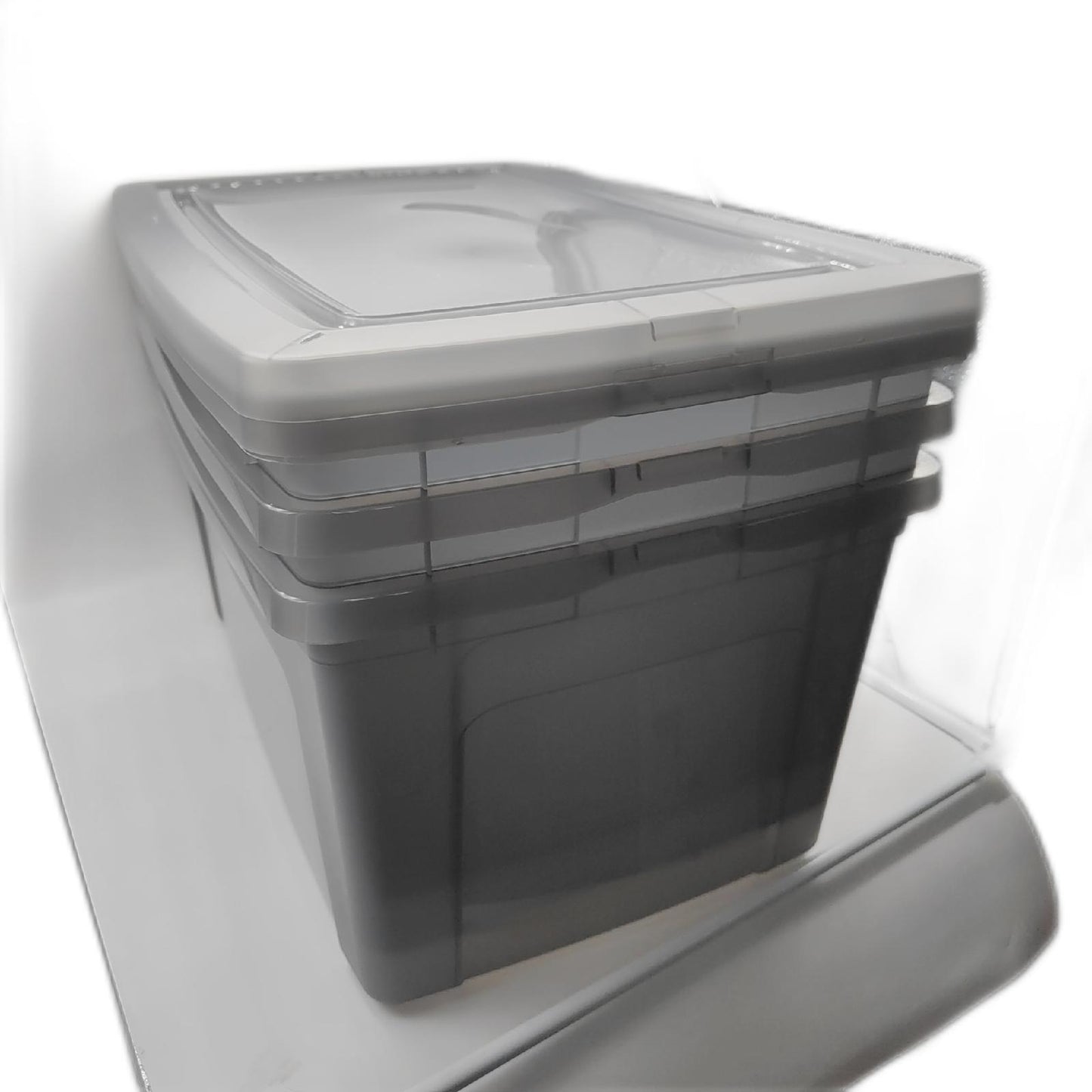 Iris Ohyama Aufbewahrungsbox Set Haushalt 50 L durchsichtig 2 Deck