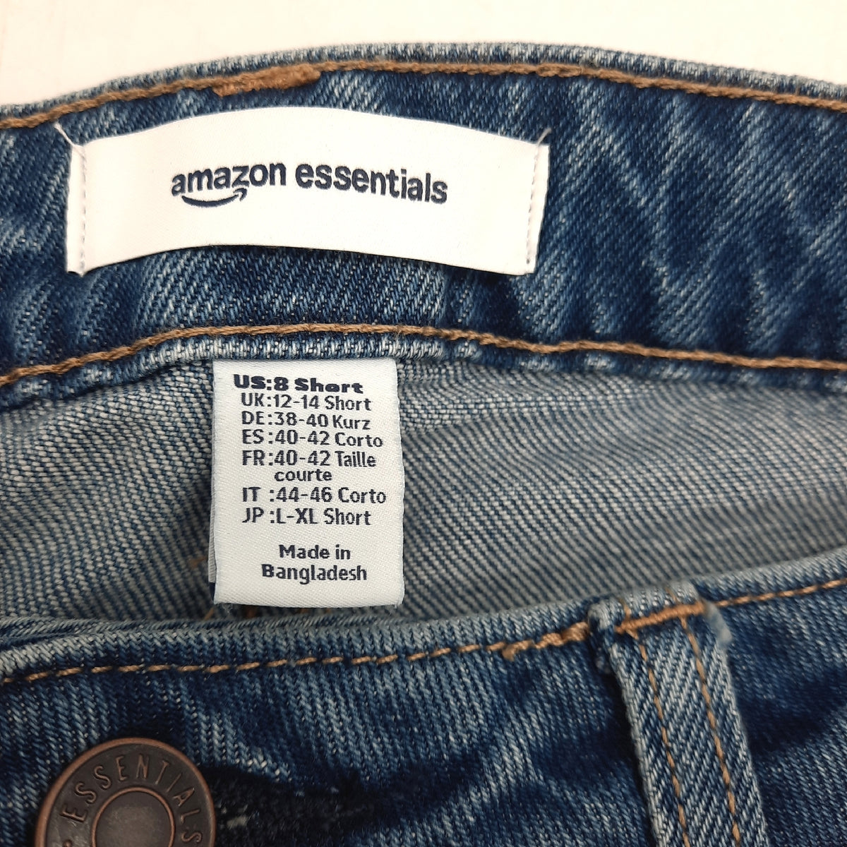Amazon Essentials Damen Jeans High Rise Straight Leg Medium Blue Gr 38 40 Kurz