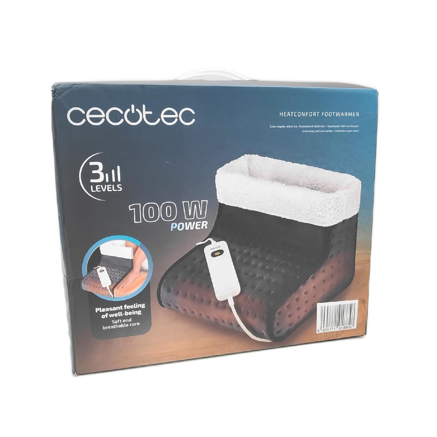 Cecotec Elektrischer Fußwärmer Fußheizgerät HeatConfort FootWarmer. 100 W