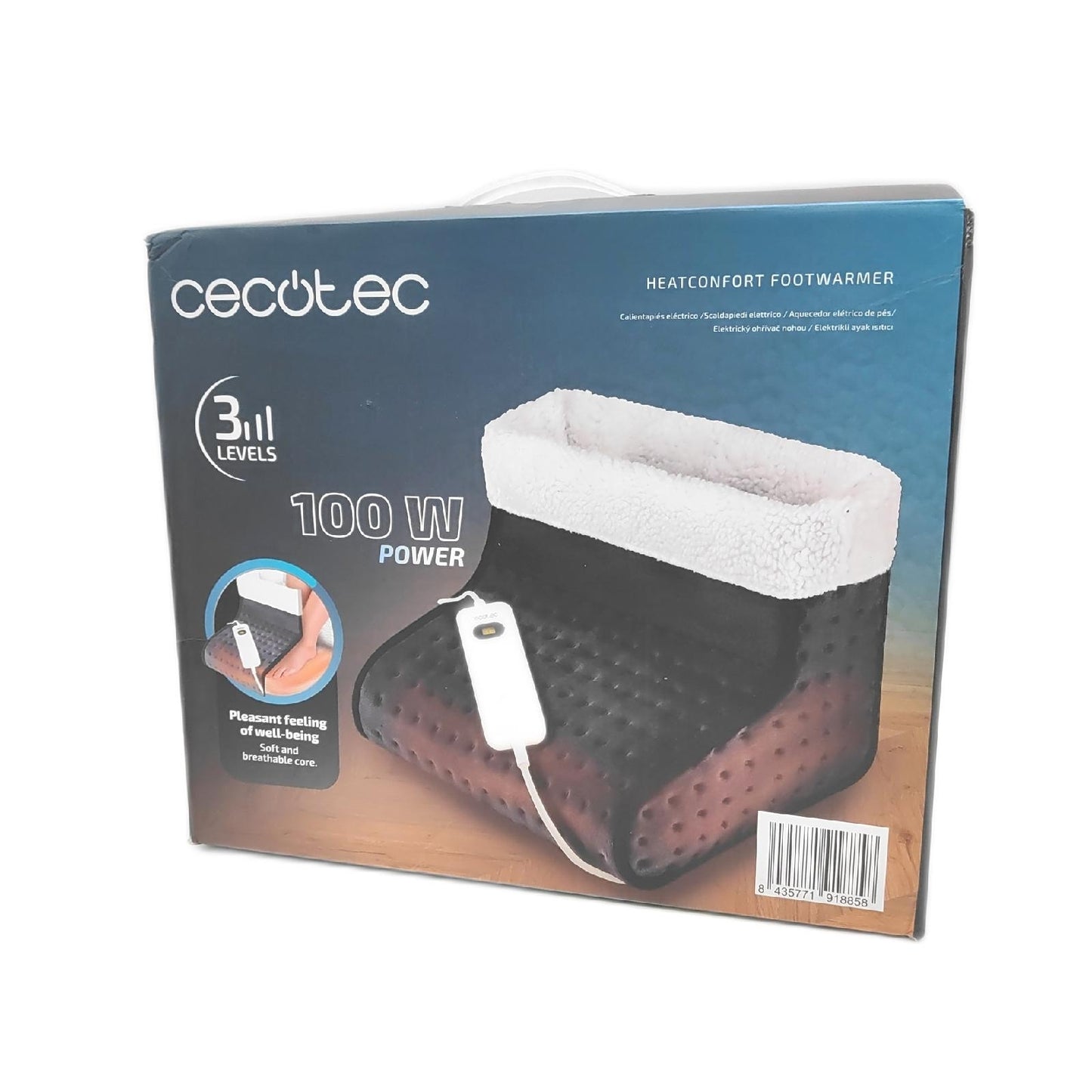 Cecotec Elektrischer Fußwärmer Fußheizgerät HeatConfort FootWarmer. 100 W