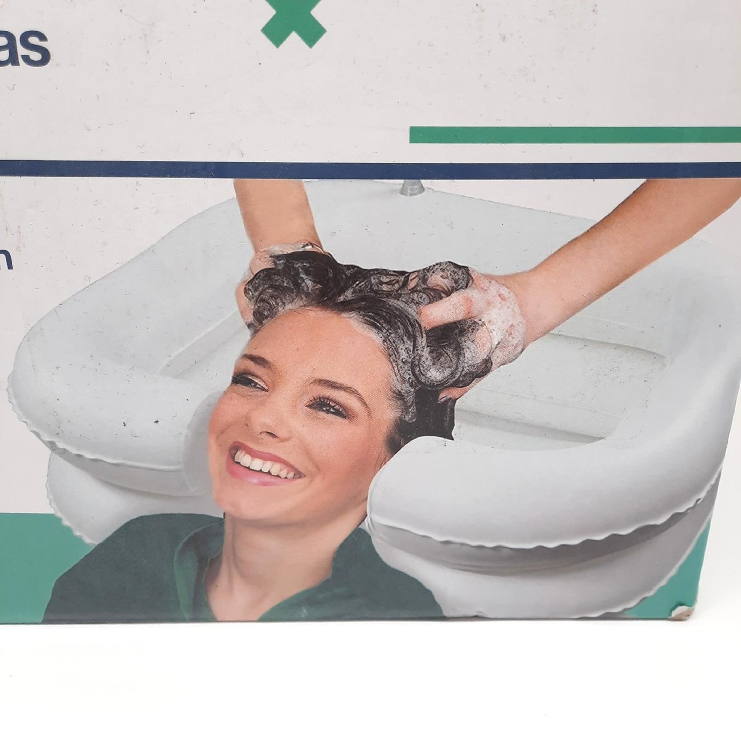 OrtoPrime Waschtisch Hygienebedarf Kopfschonende aufblasbare Waschtisch für Bett Komplettes Set mit Abflussschlauch Einfaches Reinigen