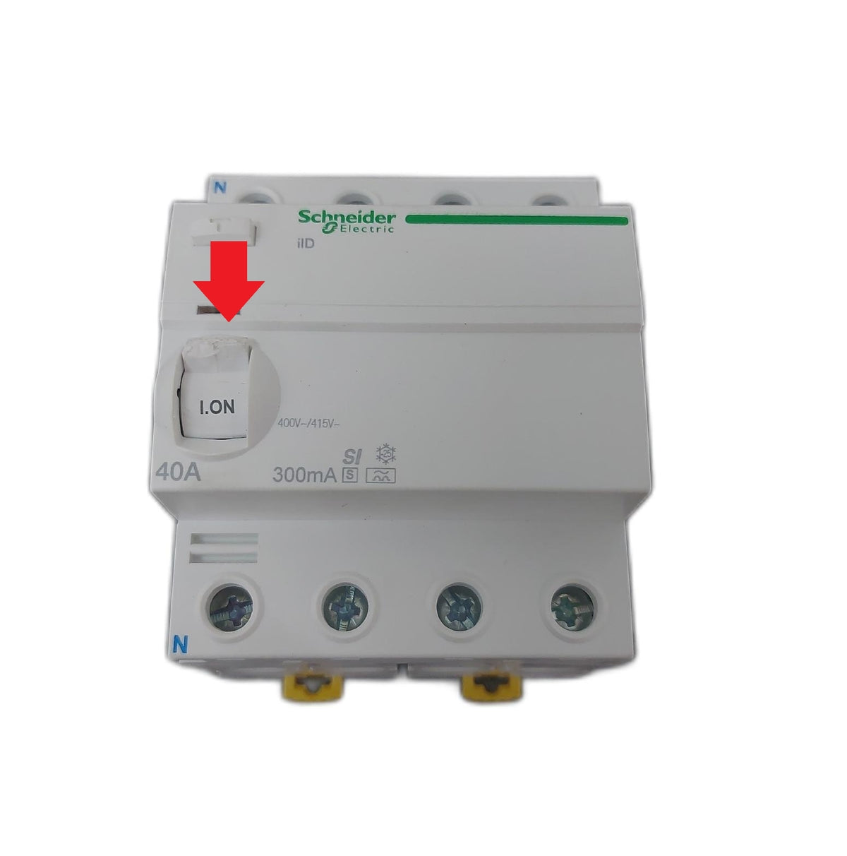 Schneider Electric A9R35440 Fehlerstromschutzschalter Teil ausgebrochen Defekt