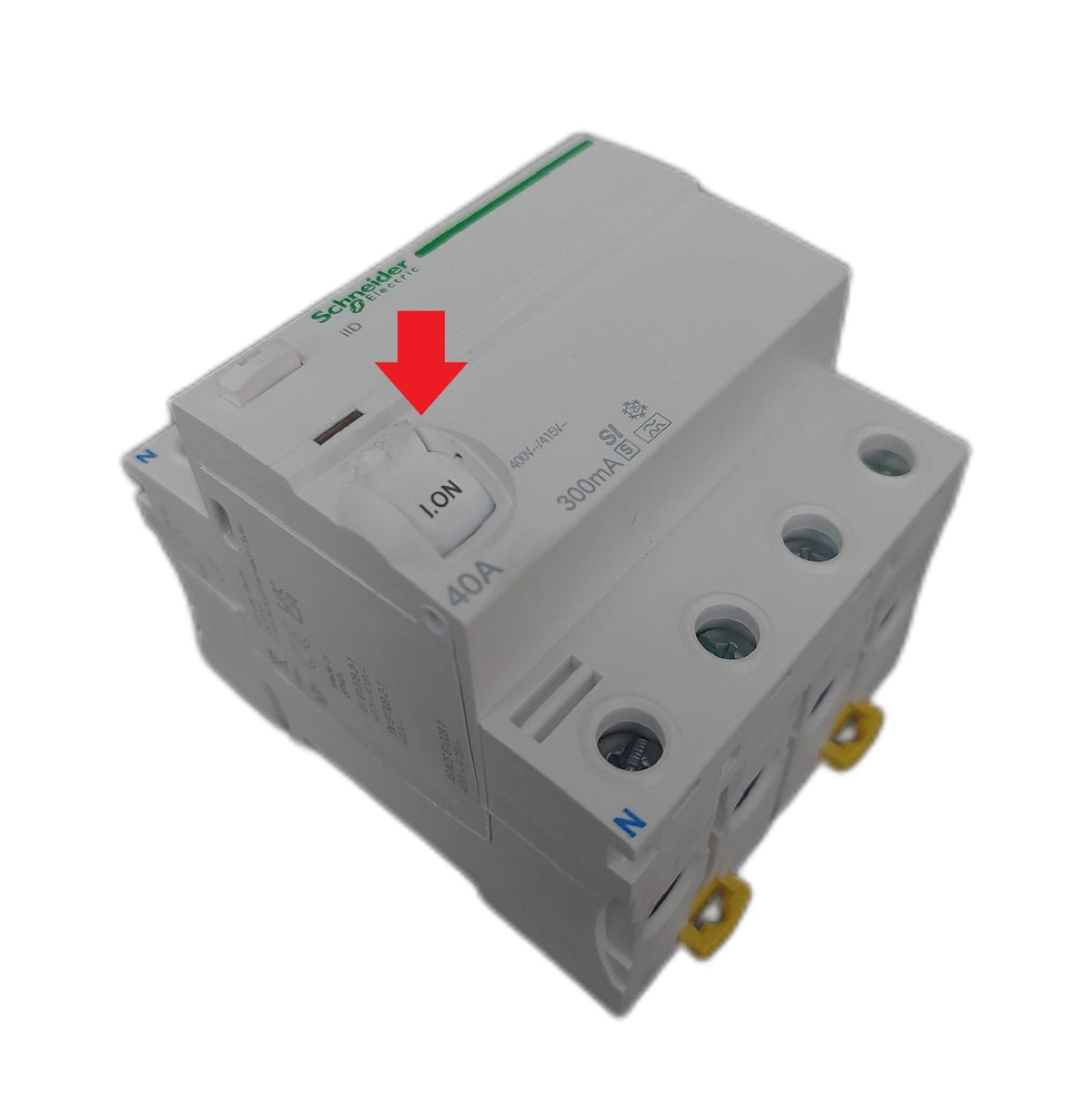 Schneider Electric A9R35440 Fehlerstromschutzschalter Teil ausgebrochen Defekt