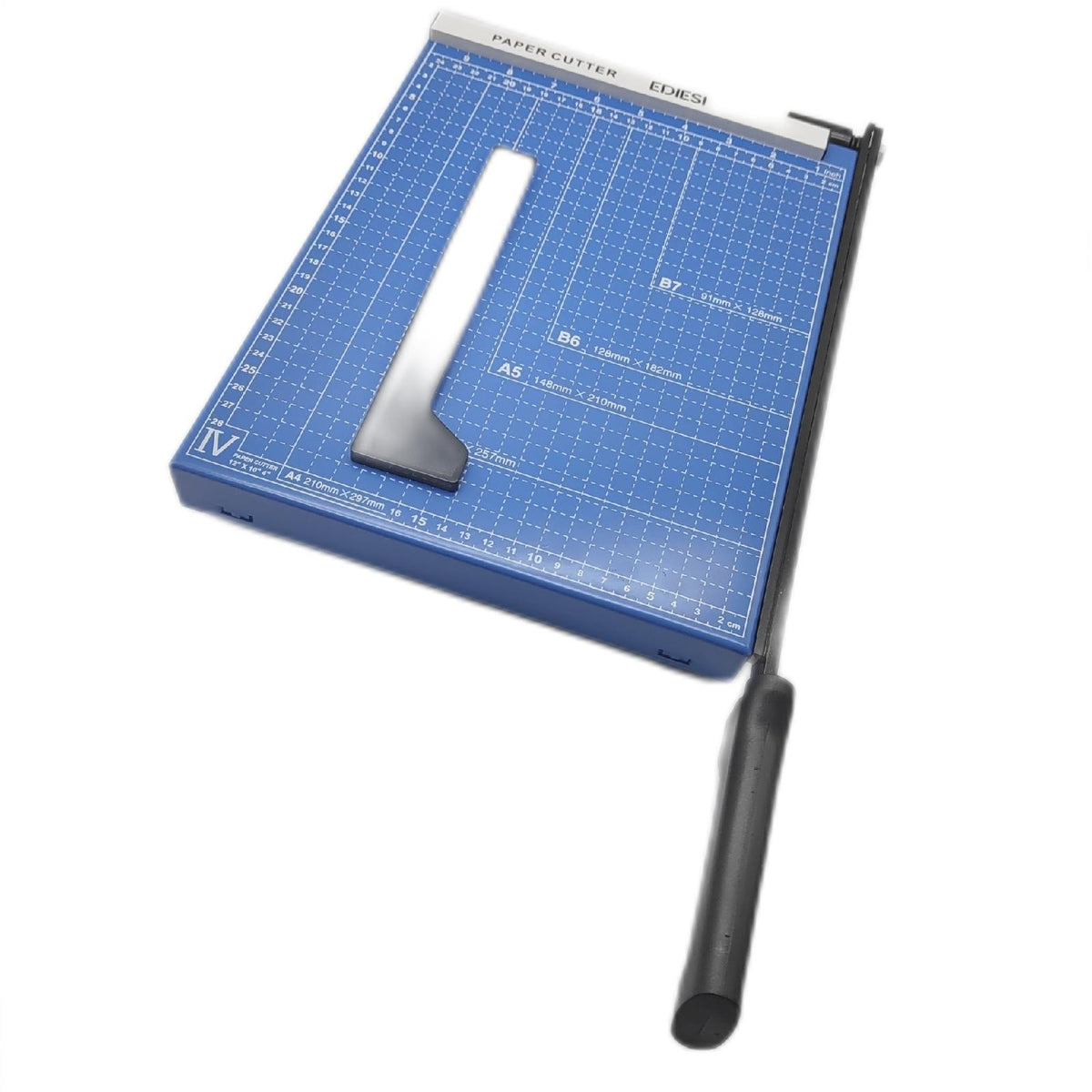 Ediesi Papierschneider A4 Schneidemaschine Hebelschneider manuell für Papier Fotos blau