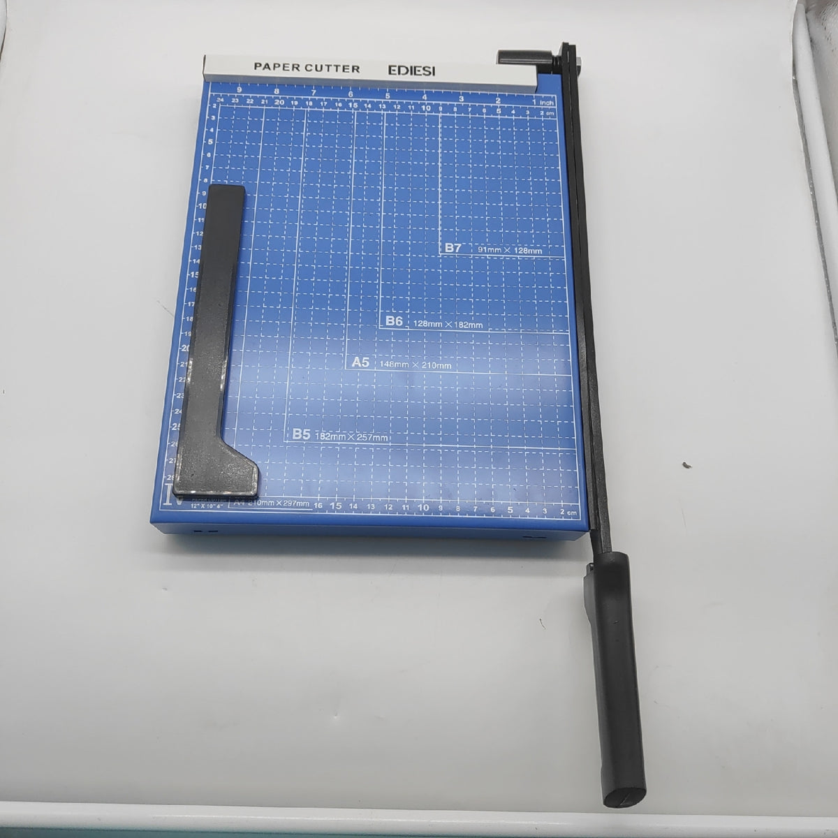 Ediesi Papierschneider A4 Schneidemaschine Hebelschneider manuell für Papier Fotos blau
