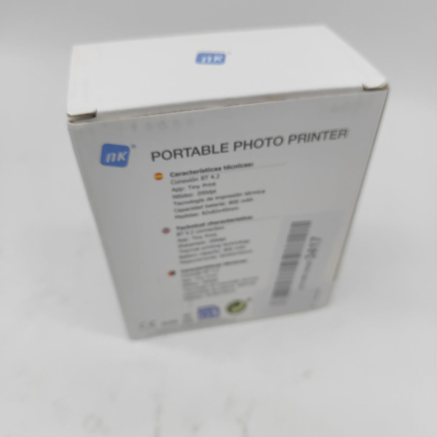 NK Tragbarer Fotodrucker Mini Thermodrucker kabellos gebraucht Papierrolle nicht voll