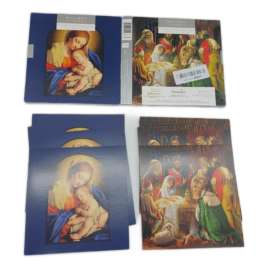 Hallmark Multipack Weihnachtskarten Wohltätigkeitskarten 10 Stück in 2 religiösen Designs Weihnachtskrippe Jungfrau Maria Baby