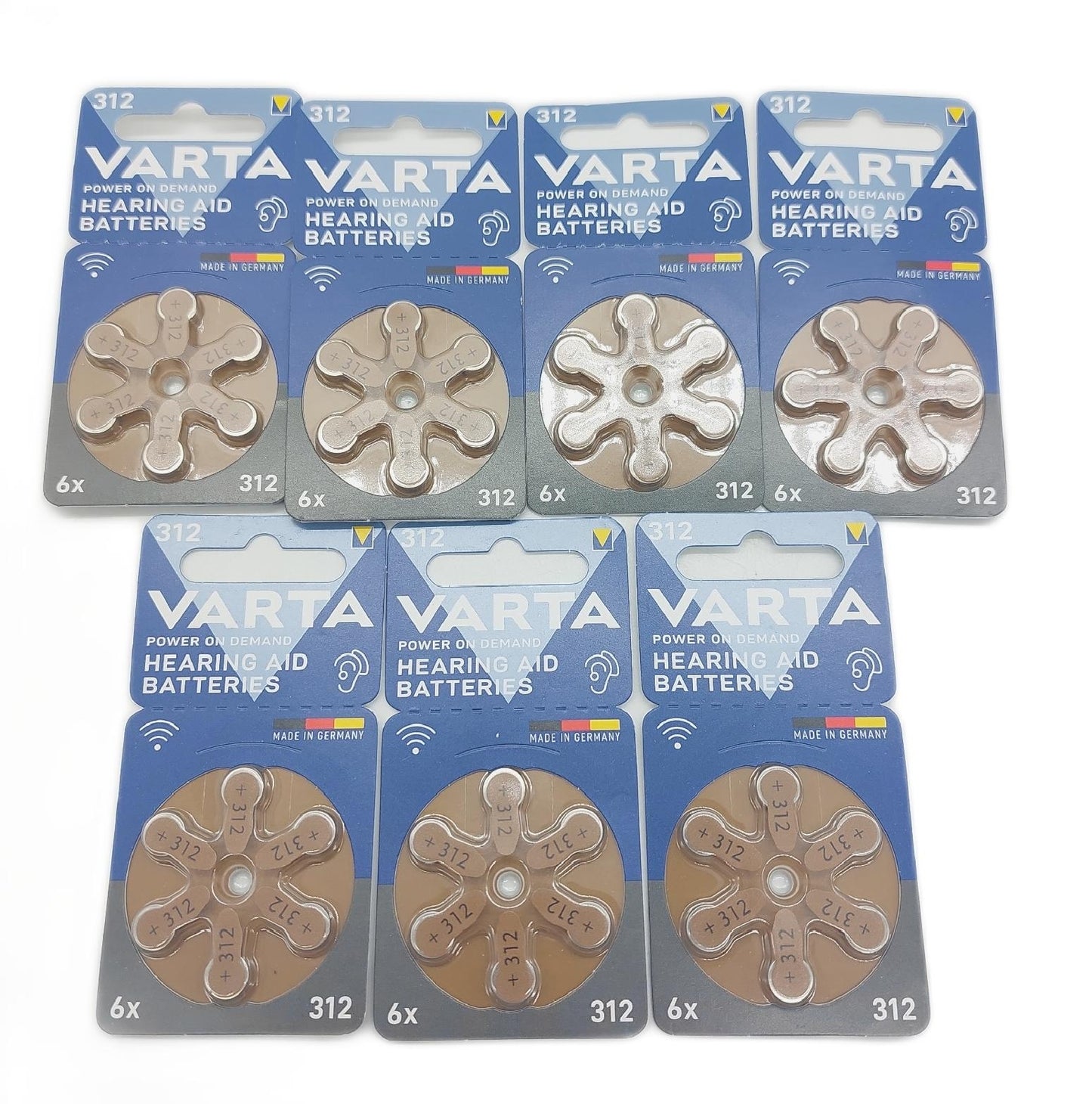 VARTA Horgertebatterien Typ 312 braun 42 Stuck 7 Pack
