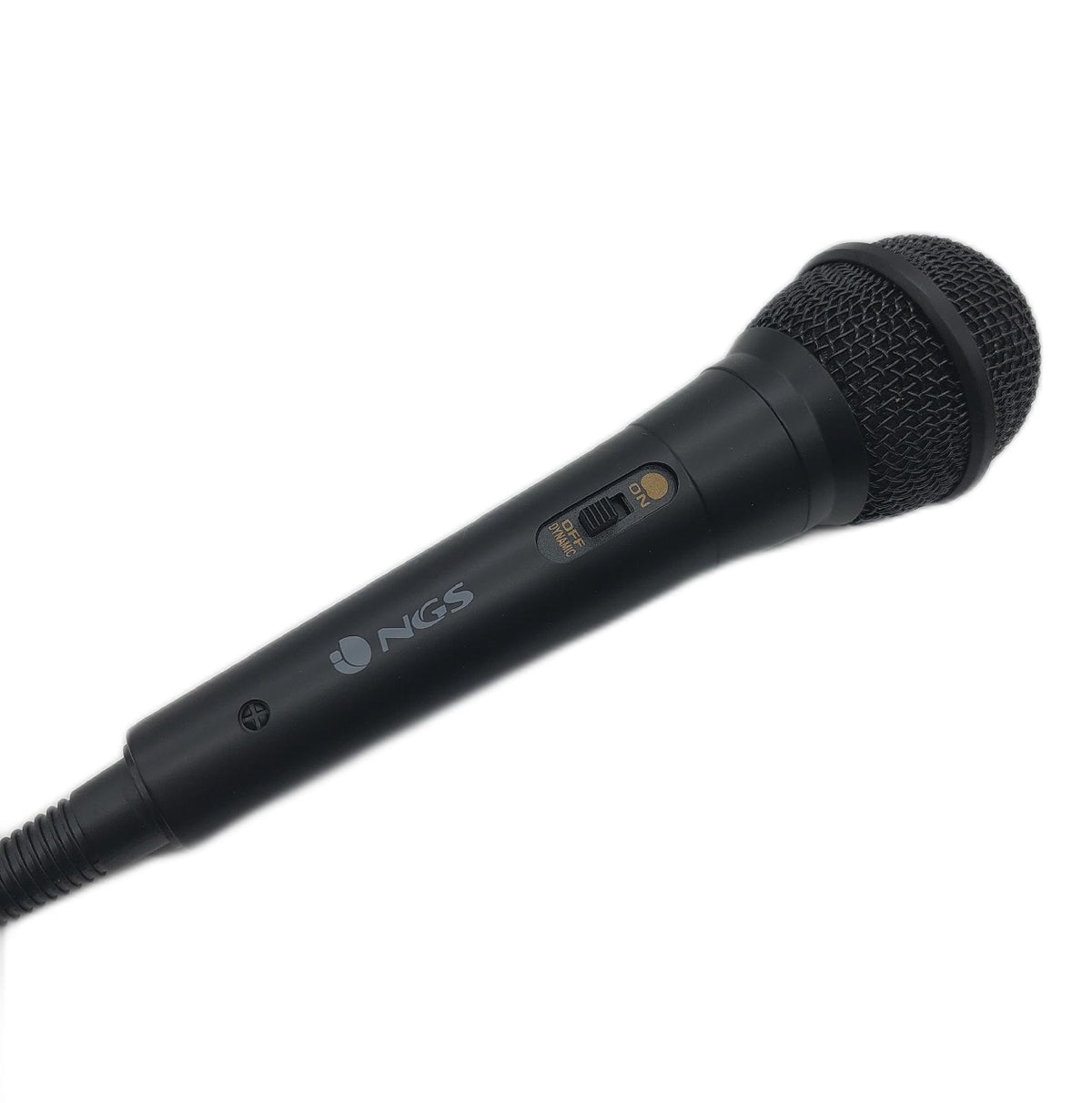 NGS SINGER FIRE Dynamisches Mikrofon mit 3 Meter Kabel Klinkenanschluss und Ein Aus Taste