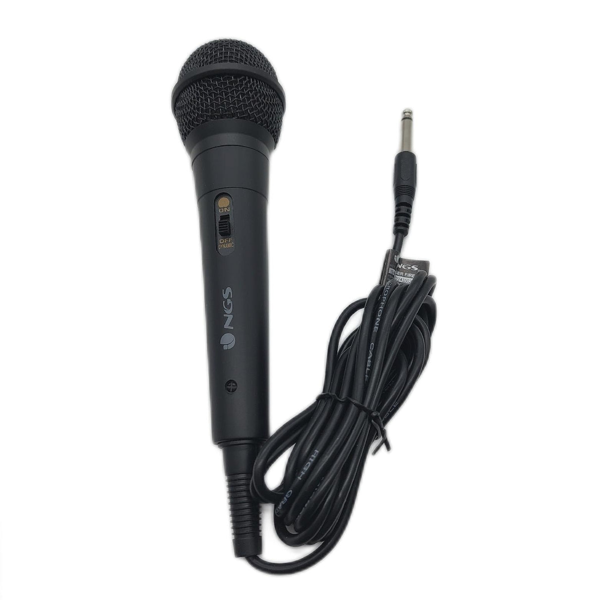 NGS SINGER FIRE Dynamisches Mikrofon mit 3 Meter Kabel Klinkenanschluss und Ein Aus Taste