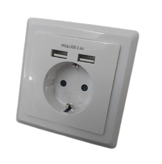 A V Steckdose Steckdosenleiste Haushaltstechnik Base Nano USB 24 Ampere Weiß