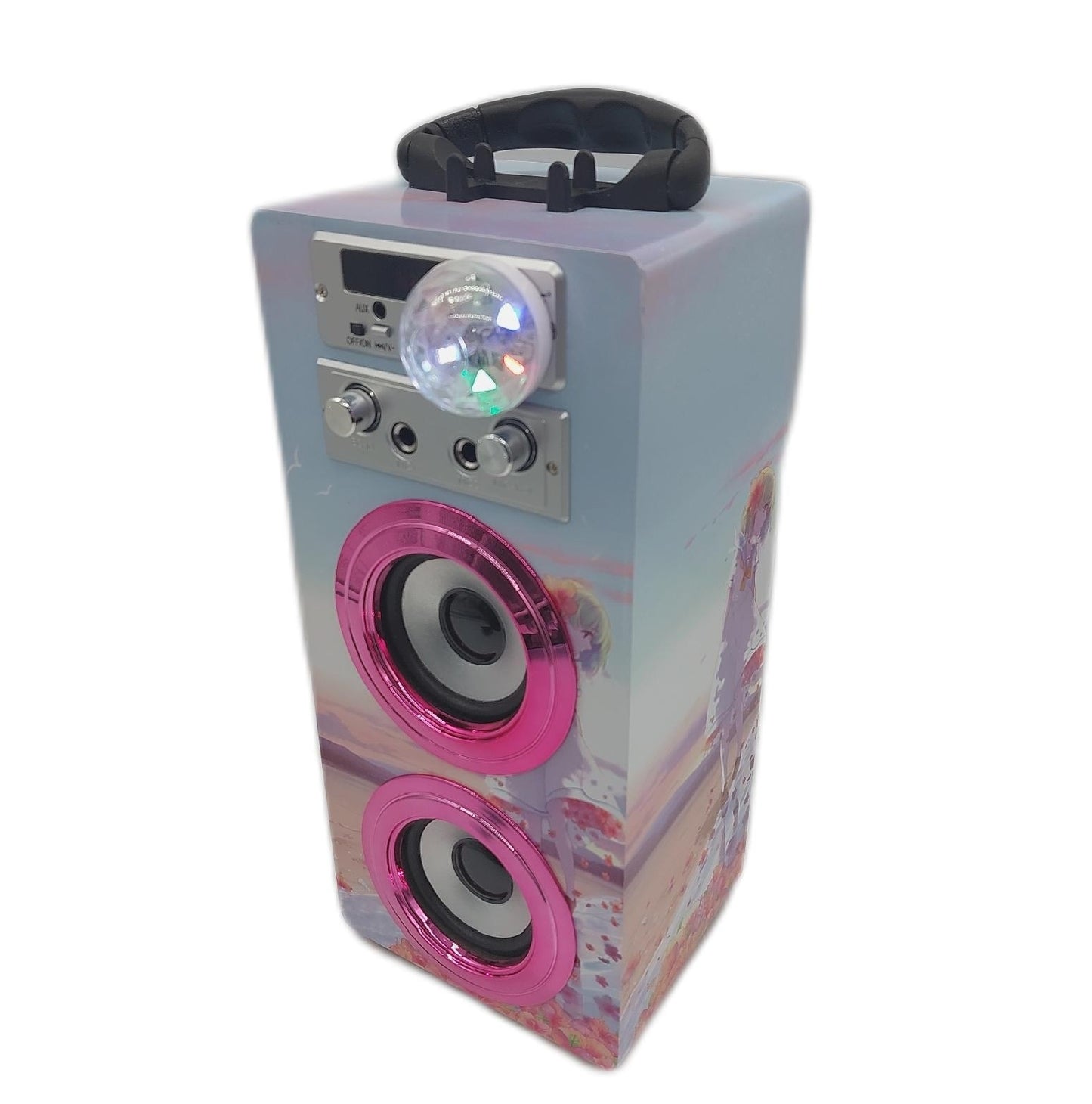 DYNASONIC Karaoke 2 Mikrofonen tragbarer Karaoke Maschine Bluetooth Lautsprecher