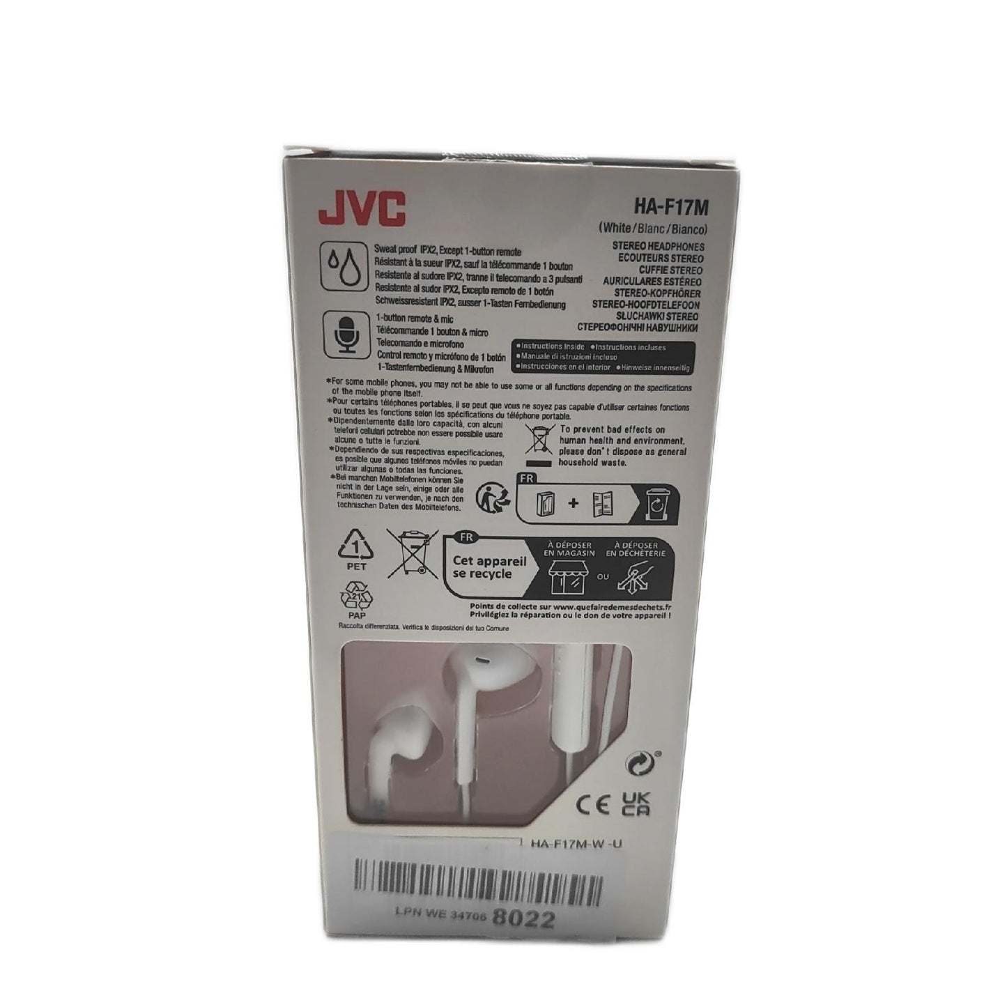 JVC HA-F17MWU Weiß Kabel Zubehör