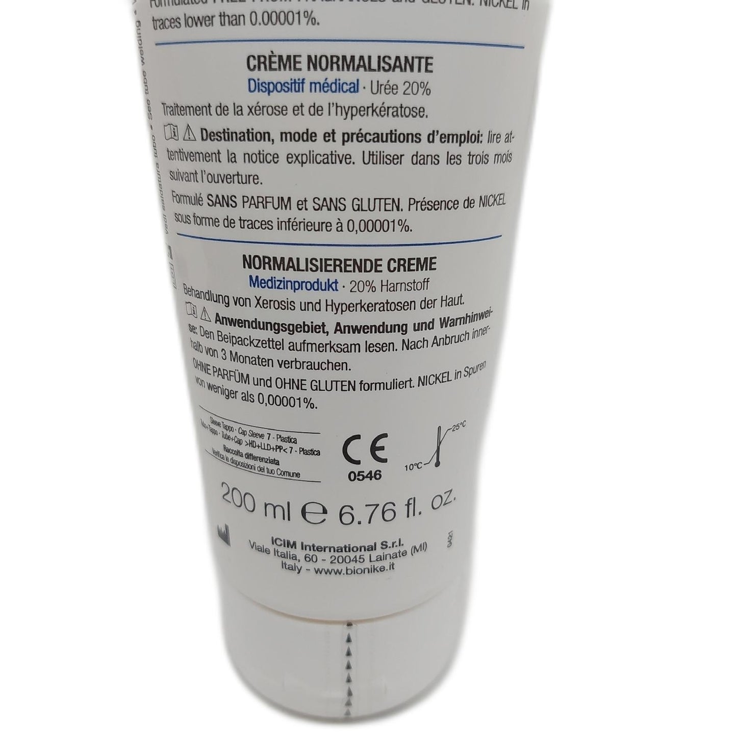 Bionike Proxera Normalisierende Körpercreme mit 20% Urea für Haut und Kopfhaut