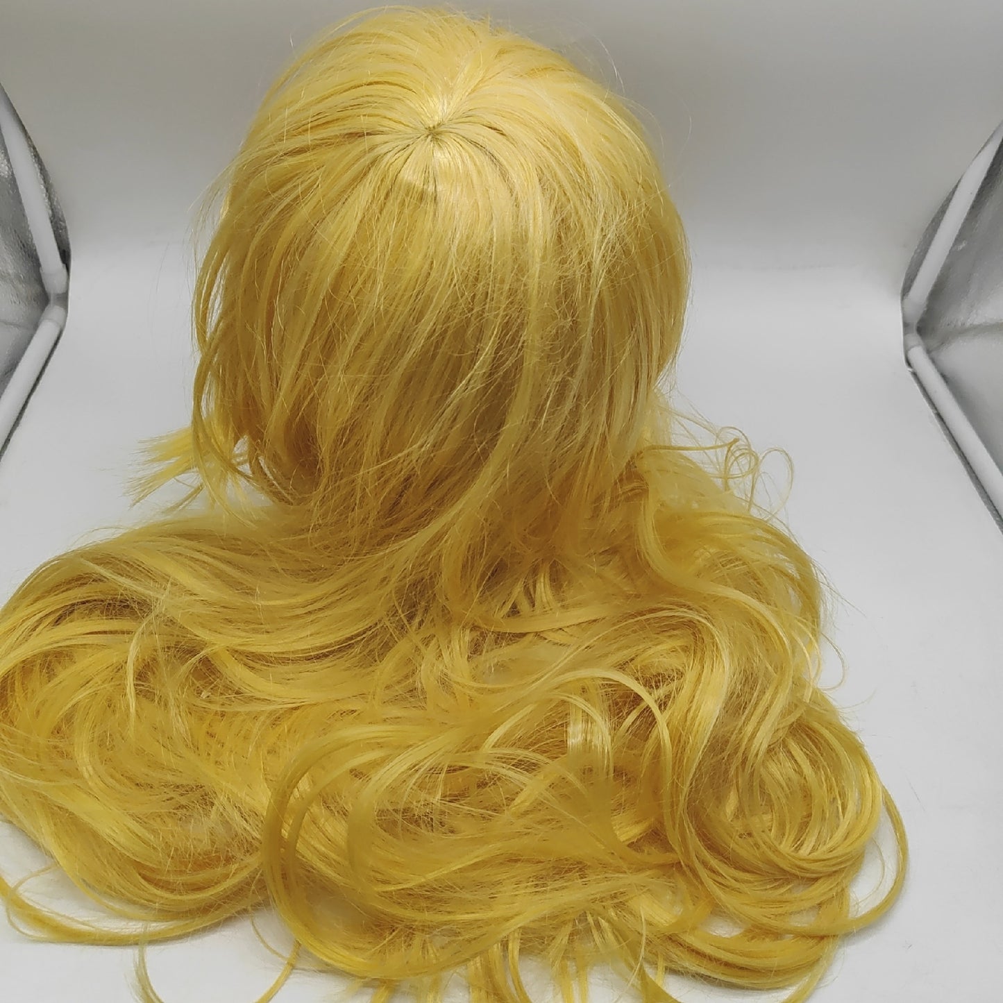 animacoser Prinzessin Peach Perückenkostüm-Set mit Krone, Ohrringen und Handschuhen