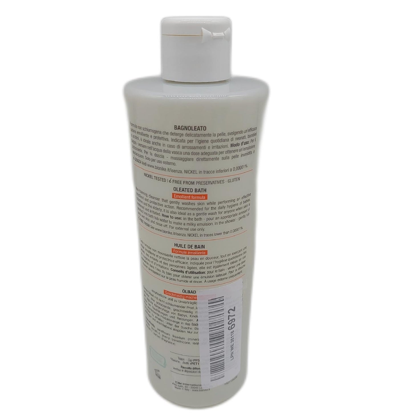 Bionike Triderm Bagnoleato Emolliente Olio Doccia Delicato per Pelli Sensibili