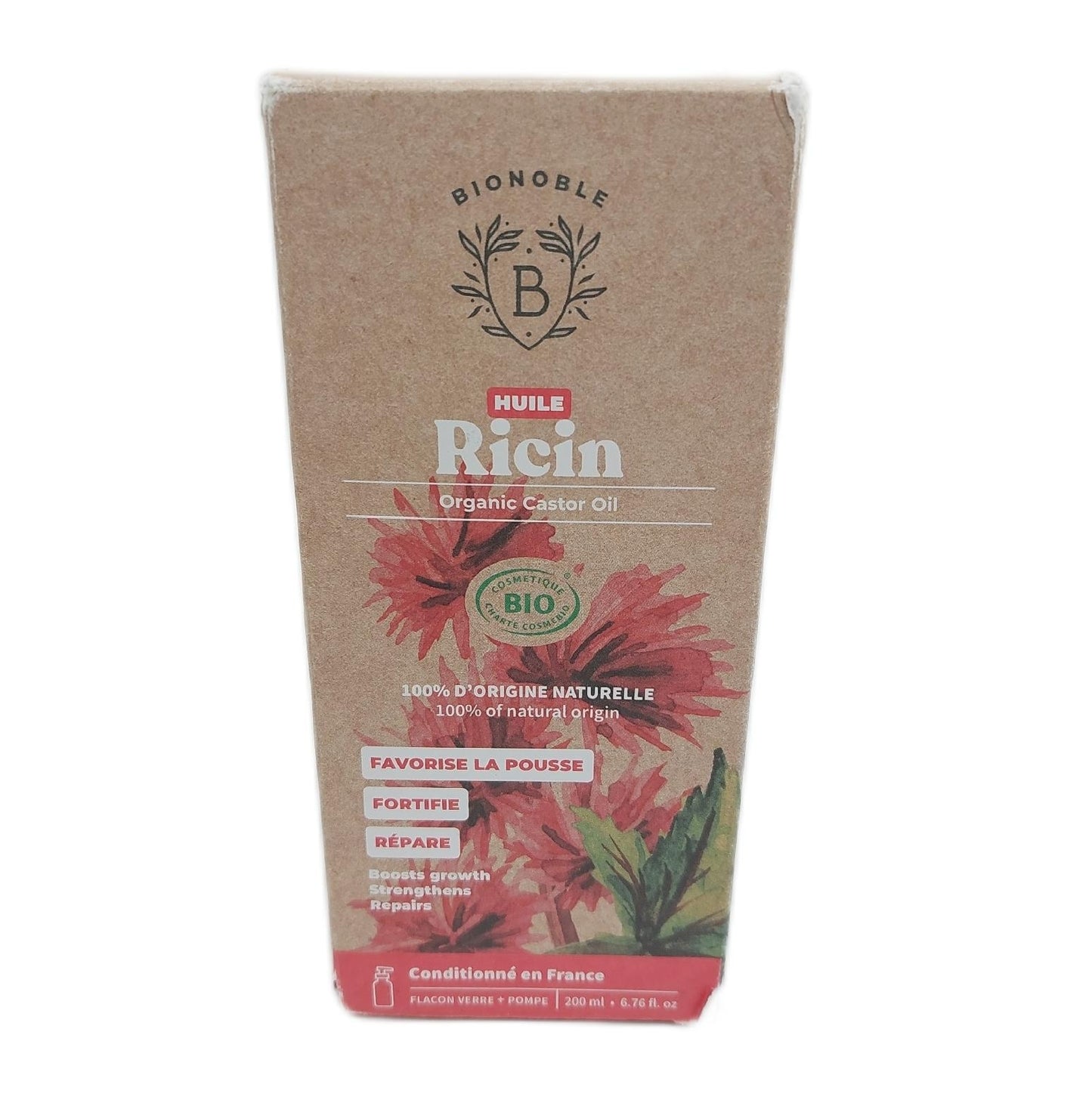 BIONOBLE Bio-Rizinusöl, kaltgepresst, hexanfrei, für Wimpern und Haare