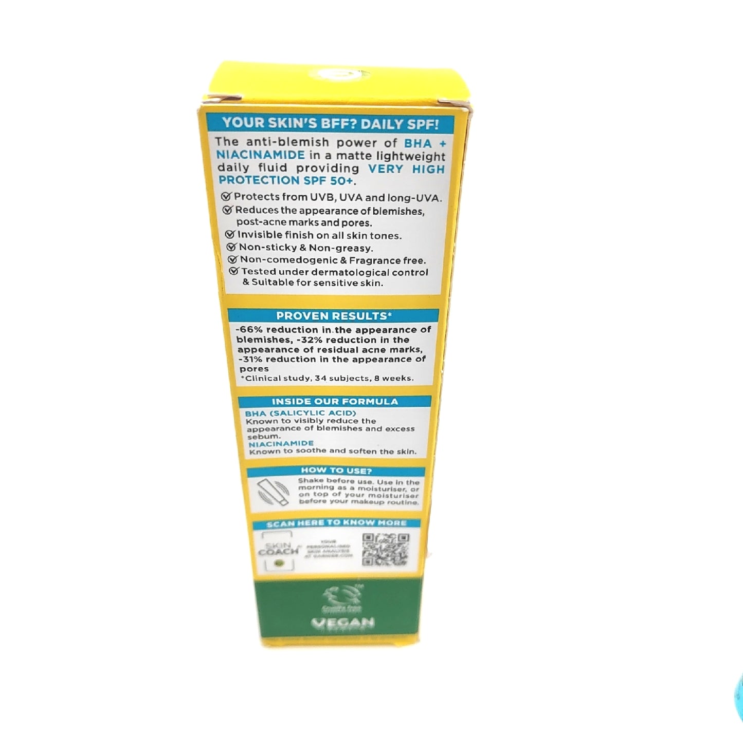 Garnier Anti Unreinheiten Fluid Gesichtspflege Hautpflege Invisible Matt LSF 50 Plus