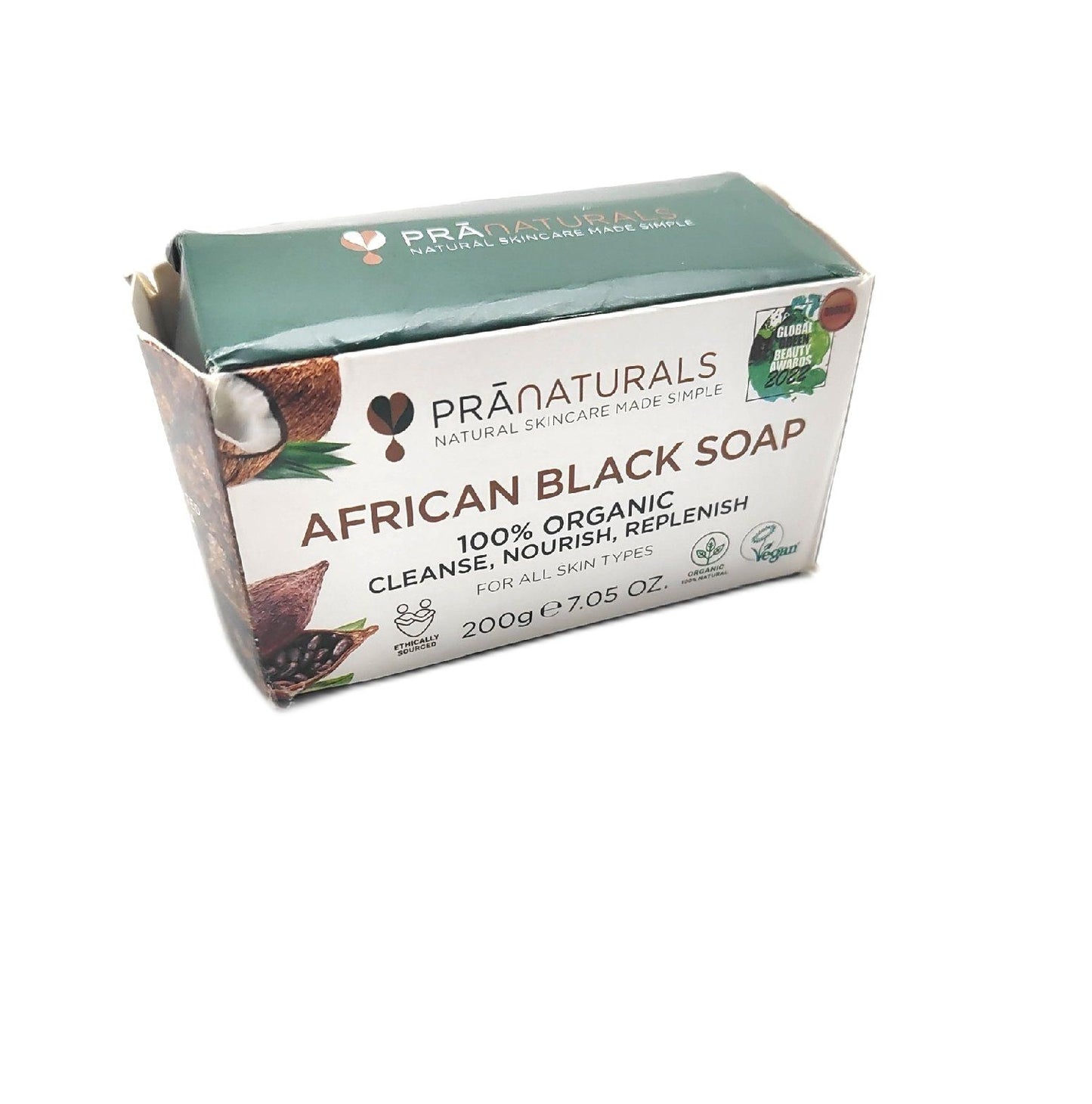 Pranaturals Seife Körperpflege Schwarzseife Afrika 200 g Bio Roh und Ethik