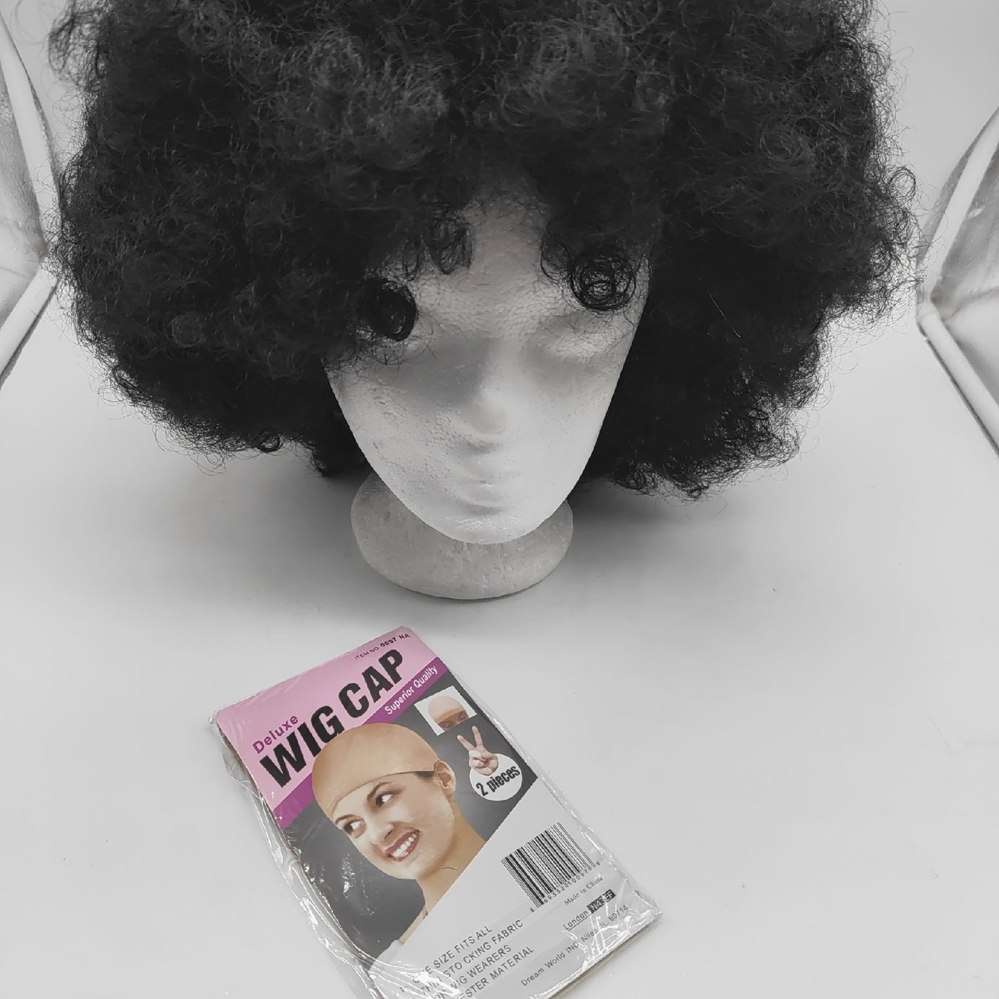 CoCrowns 70er-Jahre-Afro-Perücke schwarze Haare Locken schwarz